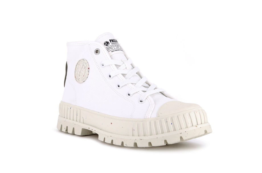 Palladium Pallashock Mid Orgánico Estrella Blanco