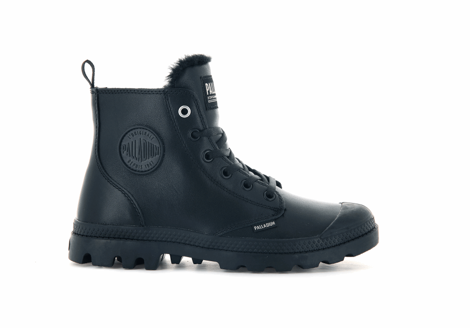 Palladium Pampa Hola Zip Cuero S Negro