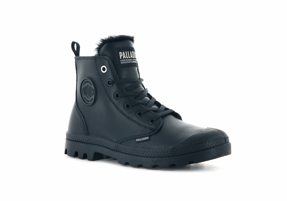 Palladium Pampa Hola Zip Cuero S Negro
