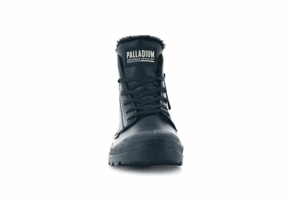Palladium Pampa Hola Zip Cuero S Negro