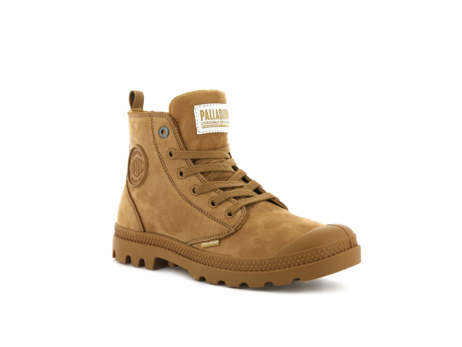 Palladium Pampa Hi Zip Nubuck ámbar Oro