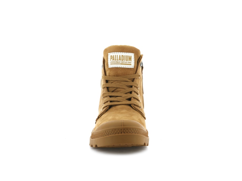 Palladium Pampa Hi Zip Nubuck ámbar Oro