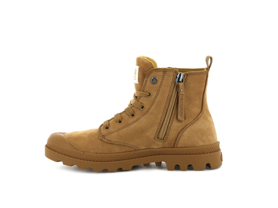 Palladium Pampa Hi Zip Nubuck ámbar Oro