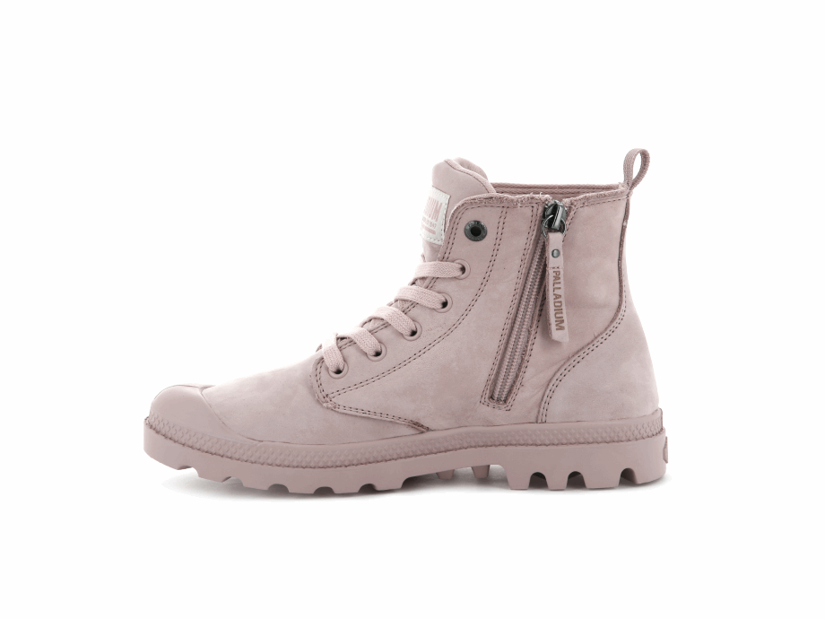 Palladium Pampa Hola Zip Nubuck Rosa Humo