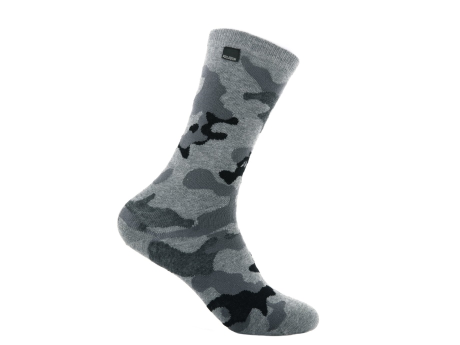 Paladium Mujer Crew Camuflaje Gris